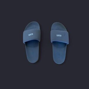 All Saints Blue/Gray Olive Slide Sandals